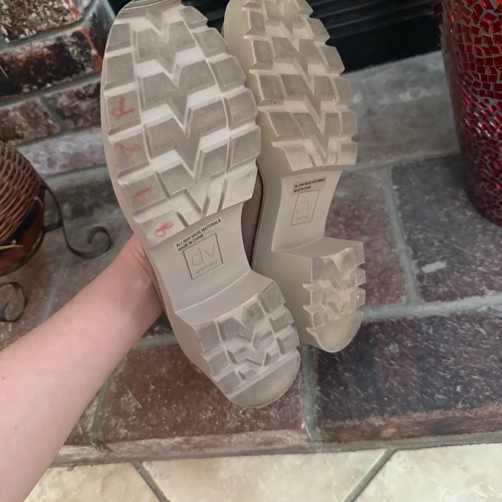 Dolce Vita Temecula Tan Faux Suede Chunky Platform Loafers